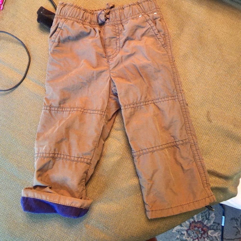 Gymboree sz 12-18 months olive green fleece-lined pants
